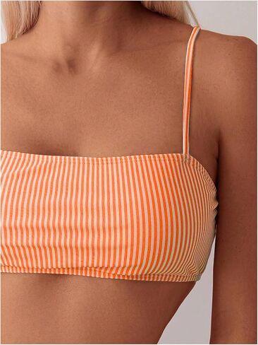 SweatyRocks Women's 2 Piece Bikini Sets Summer Beach Spaghetti Strap Striped High Waisted Bathing Suits in Kuwait