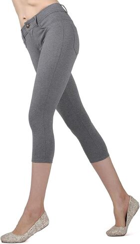 MeMoi Light Ponte Cotton Blend Capri Leggings in Kuwait