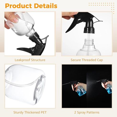 24 Pcs 8 oz Small Sprayers, Plastic Spray Bottles, Refillable Spray Bottle with Adjustable Nozzles, Leak-Proof Storage Bottles for Cleaning, Gardening, Hair Care in Saudi Arabia