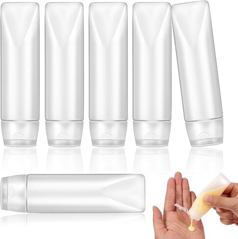 6 Pcs 1 oz Travel Bottles Empty Refillable Toothpaste Tubes Leak Proof Empty Squeeze Tubes Travel Toothpaste Container for Toiletries BPA Free Refillable Tube Squeeze Bottle PE Travel-Size Bottles in Kuwait