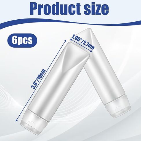 6 Pcs 1 oz Travel Bottles Empty Refillable Toothpaste Tubes Leak Proof Empty Squeeze Tubes Travel Toothpaste Container for Toiletries BPA Free Refillable Tube Squeeze Bottle PE Travel-Size Bottles in Kuwait