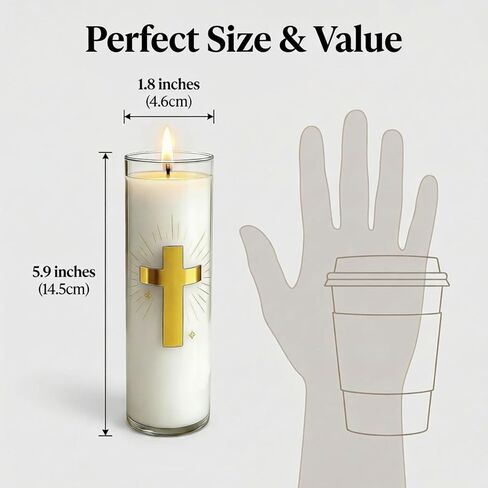 White Beeswax Candle – 2 Pack, 160-Hour, Blessed for Church, Wedding, Prayer & Home – Christian Gift for Women in Saudi Arabia