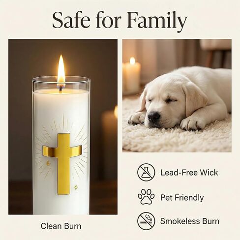 White Beeswax Candle – 2 Pack, 160-Hour, Blessed for Church, Wedding, Prayer & Home – Christian Gift for Women in Saudi Arabia
