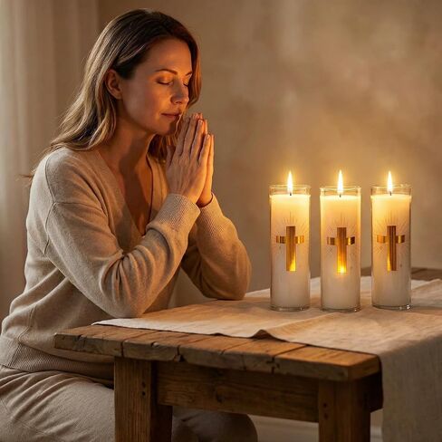 White Beeswax Candle – 2 Pack, 160-Hour, Blessed for Church, Wedding, Prayer & Home – Christian Gift for Women in Saudi Arabia