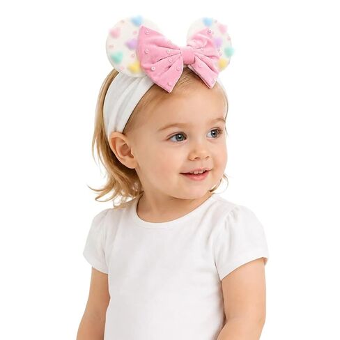 Jiahang Baby Girl Velvet Mouse Ears heads brapan مع خرز ، وعصابة قصر الشعر المخملية للأطفال الصغار للأطفال in Kuwait