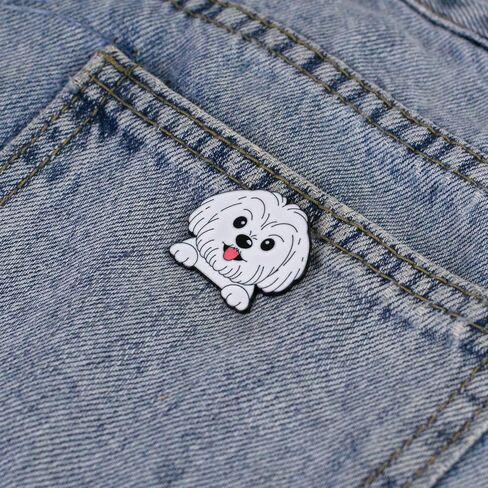 Cute Bichon Dog Face Meme Enamel Pin For Puppy Lover, Fluffy Dog Lover Pin Brooch, Kawaii Pet Face Brooch Badge For Fur Mom Dad Pet Owner, Kawaii Maltese Badges, Cute Puppy Lapel Gift, Small Puppies Jewelry Accessories in Saudi Arabia