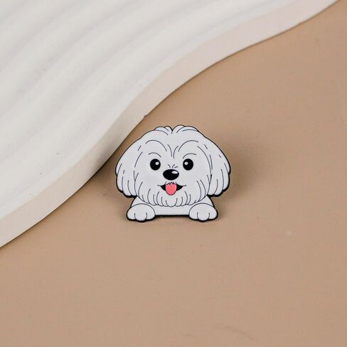 Cute Bichon Dog Face Meme Enamel Pin For Puppy Lover, Fluffy Dog Lover Pin Brooch, Kawaii Pet Face Brooch Badge For Fur Mom Dad Pet Owner, Kawaii Maltese Badges, Cute Puppy Lapel Gift, Small Puppies Jewelry Accessories in Saudi Arabia