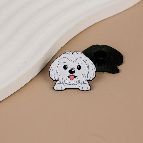 Cute Bichon Dog Face Meme Enamel Pin For Puppy Lover, Fluffy Dog Lover Pin Brooch, Kawaii Pet Face Brooch Badge For Fur Mom Dad Pet Owner, Kawaii Maltese Badges, Cute Puppy Lapel Gift, Small Puppies Jewelry Accessories in Saudi Arabia