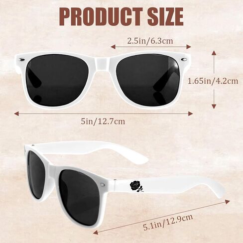 2 Pcs Flower Girl Ring Bearer Proposal Gifts White Flower Girl Sunglasses and Black Ring Security Sunglasses for Women Men, Mr & Mrs Bridesmaid Groomsmen Wedding Supplies in Saudi Arabia