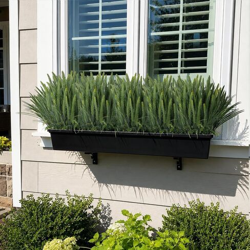 Ivydale 4 PCS Fake Plants Outdoor Artificial Plastic Grass,20" Faux Dog Tail Grass Plant UV Resistant Outdoors Fake Greenery Stems Bushes for Planters Patio Porch Window Box Pathway Garden Home Decor in Saudi Arabia