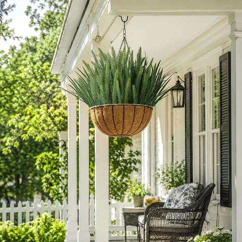 Ivydale 4 PCS Fake Plants Outdoor Artificial Plastic Grass,20" Faux Dog Tail Grass Plant UV Resistant Outdoors Fake Greenery Stems Bushes for Planters Patio Porch Window Box Pathway Garden Home Decor in Saudi Arabia
