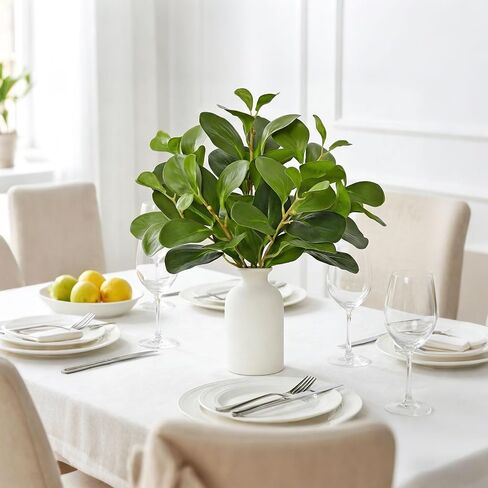 Dremisland 14.5" Artificial Small Potted Plants Faux Eucalyptus Stems with Ceramic Vase Faux Greenery in Pots Realistic Decorative Desk Plants for Home Wedding Centerpieces Office Table Decor in Saudi Arabia