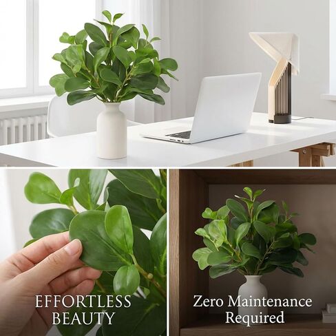 Dremisland 14.5" Artificial Small Potted Plants Faux Eucalyptus Stems with Ceramic Vase Faux Greenery in Pots Realistic Decorative Desk Plants for Home Wedding Centerpieces Office Table Decor in Saudi Arabia