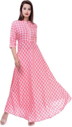 Ramkudi Indian Women's Checks Cotton Kurti Top in Saudi Arabia