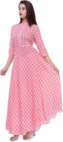 Ramkudi Indian Women's Checks Cotton Kurti Top in Saudi Arabia
