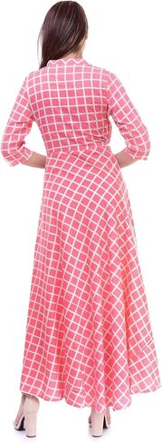 Ramkudi Indian Women's Checks Cotton Kurti Top in Saudi Arabia