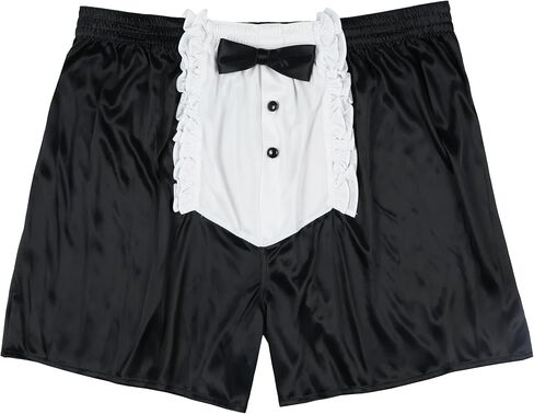 INTIMO Men's Black Tuxedo Cosplay Stretch Boxer Shorts Underwear (Large) in Saudi Arabia
