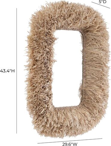 Tov Furniture Palm Natural Sisal Rectangular Wall Mirror in Saudi Arabia