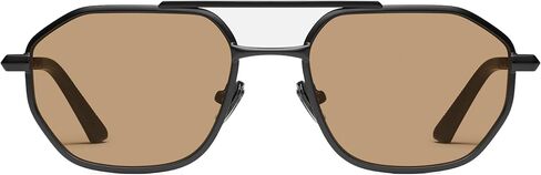 QUAY - Men's Sunglasses, Aviator Lenses with UV Protection (En Route, Matte Black/Tan) in Saudi Arabia