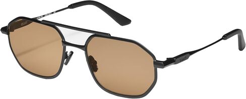 QUAY - Men's Sunglasses, Aviator Lenses with UV Protection (En Route, Matte Black/Tan) in Saudi Arabia