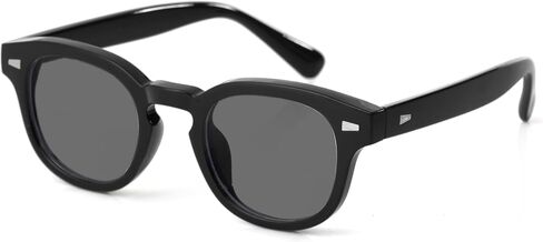 Johnny Depp Round Sunglasses for Men Women Small Circle Thick Frame Sun Glasses Vintage Black Shades UV 400 in Kuwait