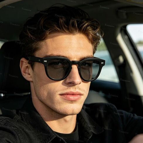 Johnny Depp Round Sunglasses for Men Women Small Circle Thick Frame Sun Glasses Vintage Black Shades UV 400 in Kuwait