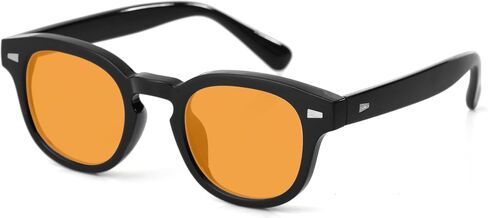 Johnny Depp Round Sunglasses for Men Women Small Circle Thick Frame Sun Glasses Vintage Black Shades UV 400 in Kuwait