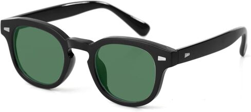 Johnny Depp Round Sunglasses for Men Women Small Circle Thick Frame Sun Glasses Vintage Black Shades UV 400 in Kuwait