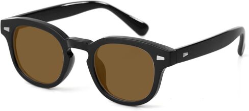 Johnny Depp Round Sunglasses for Men Women Small Circle Thick Frame Sun Glasses Vintage Black Shades UV 400 in Kuwait