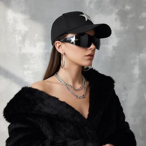 HOVEOX Y2k Sunglasses Rave Glasses 2000s Star Sunglasses Y2k Glasses with Glasses Case 2000s Accessories Outfits for Woman in Kuwait
