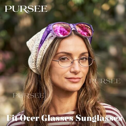 Polarized Fit Over Glasses Sunglasses for Women UV Protection Trendy Oval Wrap Around Goggles Shades Eyewear in Kuwait