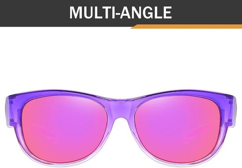 Polarized Fit Over Glasses Sunglasses for Women UV Protection Trendy Oval Wrap Around Goggles Shades Eyewear in Kuwait