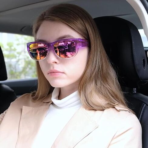 Polarized Fit Over Glasses Sunglasses for Women UV Protection Trendy Oval Wrap Around Goggles Shades Eyewear in Kuwait