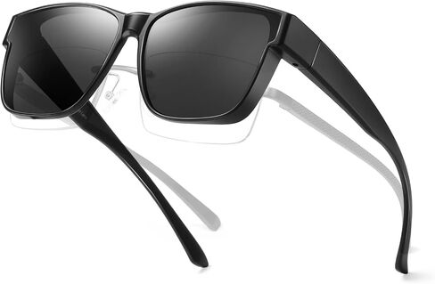 Polarized Fit Over Glasses Sunglasses for Women UV Protection Trendy Oval Wrap Around Goggles Shades Eyewear in Kuwait