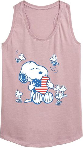 Peanuts - Snoopy Heart USA - تي شيرت برسومات Racerback للسيدات in Kuwait