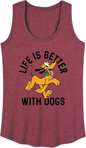 Disney Mickey & Friends - Pluto Life is Better with Dogs - Women's Racerback Tank Top in Kuwait