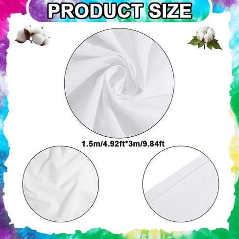 DELORIGIN White Cotton Tapestry for Tie Dyeing 118x59 Inch Large Blank Fabric Plain Backdrop Perimeter Stitching DIY Hanging Wall Tapestry for Bedroom Living Room Wall Art Decoration Indoors in Kuwait