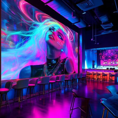 BSFHH Black Light Tapestry – UV Reactive Glow in the Dark Wall Hanging, Long-Haired Woman and Animal Black Light Tapestry, Wall Hanging Fluorescent Art Decoration, Bedroom, or Dorm (white-haired woman, 79"x59") in Saudi Arabia