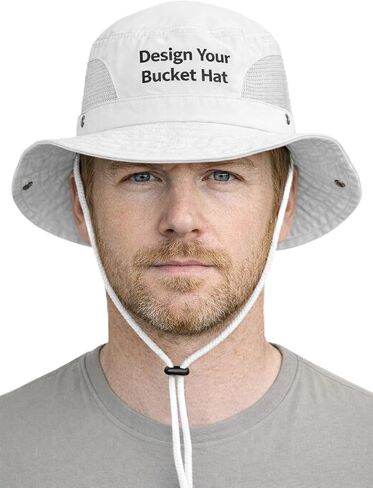 DISCOUNT PROMOS Unisex Custom Stitching Embroidery Bucket Hats with Mesh Sides Set of 6/12/24 - Customizable in Saudi Arabia