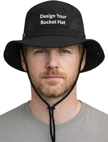 DISCOUNT PROMOS Unisex Custom Stitching Embroidery Bucket Hats with Mesh Sides Set of 6/12/24 - Customizable in Saudi Arabia