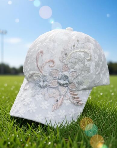 Flower Embroidery Mesh Women Baseball Cap Gorgeous Lace Hats for Women, Womens Lace Flowers Cool Vent Quick Dry Baseball Cap in Saudi Arabia