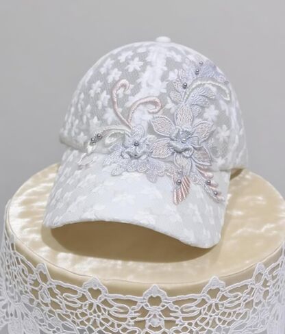 Flower Embroidery Mesh Women Baseball Cap Gorgeous Lace Hats for Women, Womens Lace Flowers Cool Vent Quick Dry Baseball Cap in Saudi Arabia