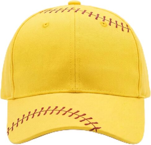 Hercicy 1 Pcs Softball Hat Adjustable Softball Cap for Men and Women Sports Team Gifts Party Favor Yellow, Red in Kuwait