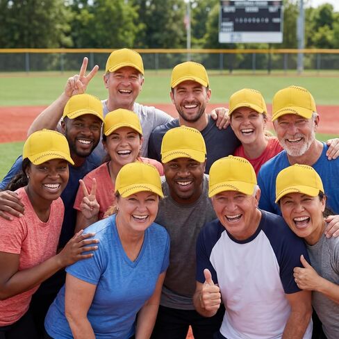 Hercicy 1 Pcs Softball Hat Adjustable Softball Cap for Men and Women Sports Team Gifts Party Favor Yellow, Red in Kuwait
