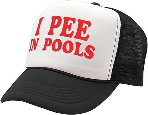 Funny Trucker Hats - Snapback Mesh Cap for Adult Humor | Perfect White Elephant, Naughty Gift Exchange & Party Hat (US, Alpha, One Size, I Pee in Pools) in Kuwait