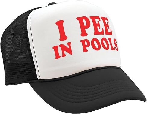 Funny Trucker Hats - Snapback Mesh Cap for Adult Humor | Perfect White Elephant, Naughty Gift Exchange & Party Hat (US, Alpha, One Size, I Pee in Pools) in Kuwait