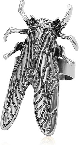 Vintage Cicada Insect Ring for Women Men Adjustable Beetle Animal Open Finger Rings Creative Holiday Jewelry in Kuwait