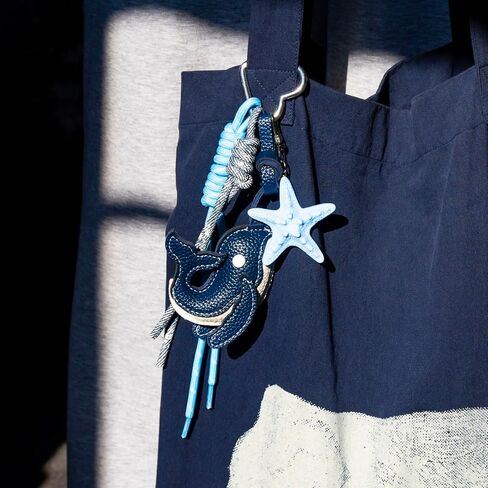 Leather Whale Shark Keychain Gifts for Women Girls Purse Bag Charms for Handbags Cute Blue Rope Keychain Backpack Handbag Accessories in Saudi Arabia