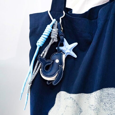 Leather Whale Shark Keychain Gifts for Women Girls Purse Bag Charms for Handbags Cute Blue Rope Keychain Backpack Handbag Accessories in Saudi Arabia