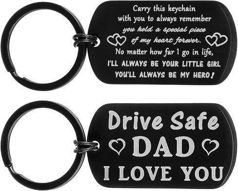 Tyqour Drive Safe Dad Keychain هدايا للأب عيد الميلاد هدايا عيد ميلاد من ابنة الأب عيد ميلاد الأب هدايا عيد الشكر in Kuwait